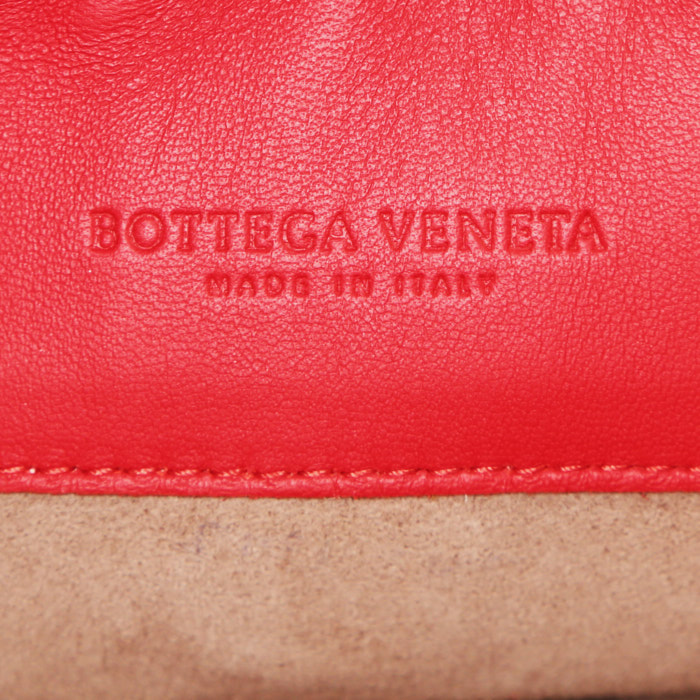Borsa Bottega Veneta Olimpia in pelle intrecciata rossa - Detail D4