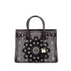 Saint Laurent Sac de jour Baby Bandana handbag in black leather and black canvas - 360 thumbnail