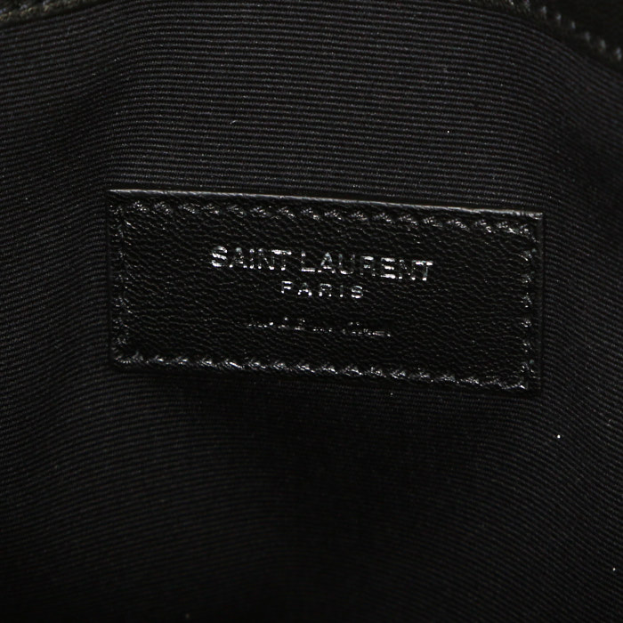 Borsa Saint Laurent Sac de jour Baby Bandana in pelle nera e tela nera - Detail D4