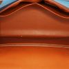 Hermès  Kelly 28 cm handbag  in gold and dark blue epsom leather  and light blue Mysore leather - Detail D3 thumbnail