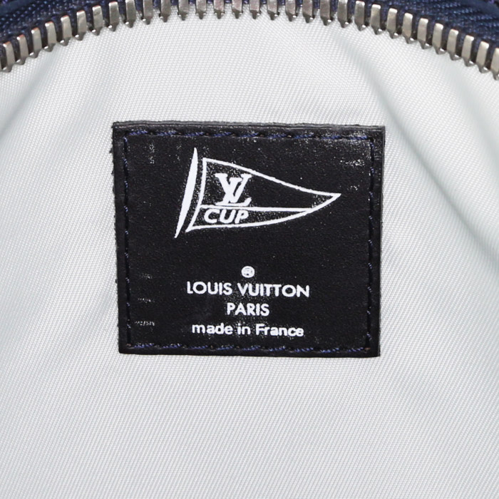 Bolso bandolera Louis Vuitton  Genois en lona azul marino - Detail D3