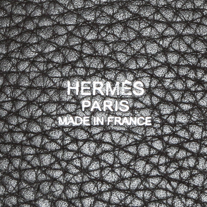 Bolso de mano Hermes Picotin pequeño en cuero togo marrón oscuro - Detail D3