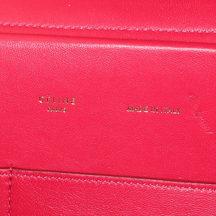 Sac à main Celine Trapeze moyen modèle en python rose-framboise - Detail D4