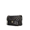 Bolso de mano Chanel Timeless en cuero acolchado negro y piel de pitón negra - 00pp thumbnail