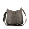 Hermes Evelyne small model shoulder bag in grey togo leather - 360 thumbnail