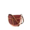 Loewe Gate small model shoulder bag in pink, burgundy and brown leather - 00pp thumbnail