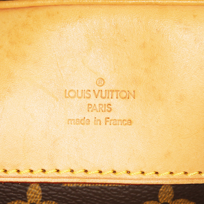 Borsa da viaggio Louis Vuitton Plein Air in tela monogram marrone e pelle naturale - Detail D3