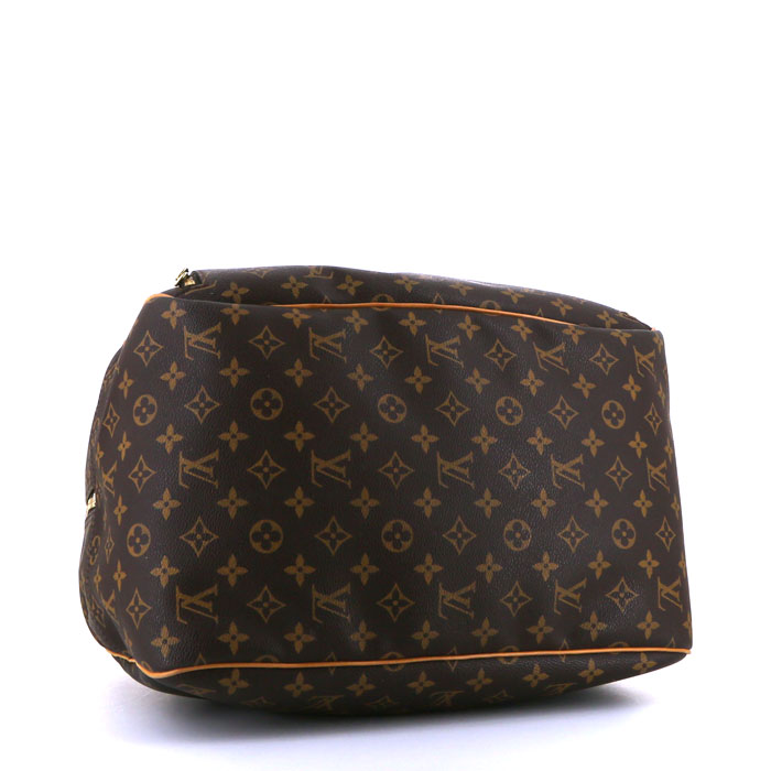 Bolsa de viaje Louis Vuitton Plein Air en lona Monogram marrón y cuero natural - Detail D4