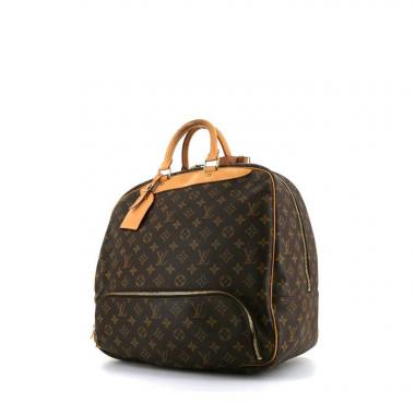 Borsa da viaggio Louis Vuitton Plein Air in tela monogram marrone e pelle naturale