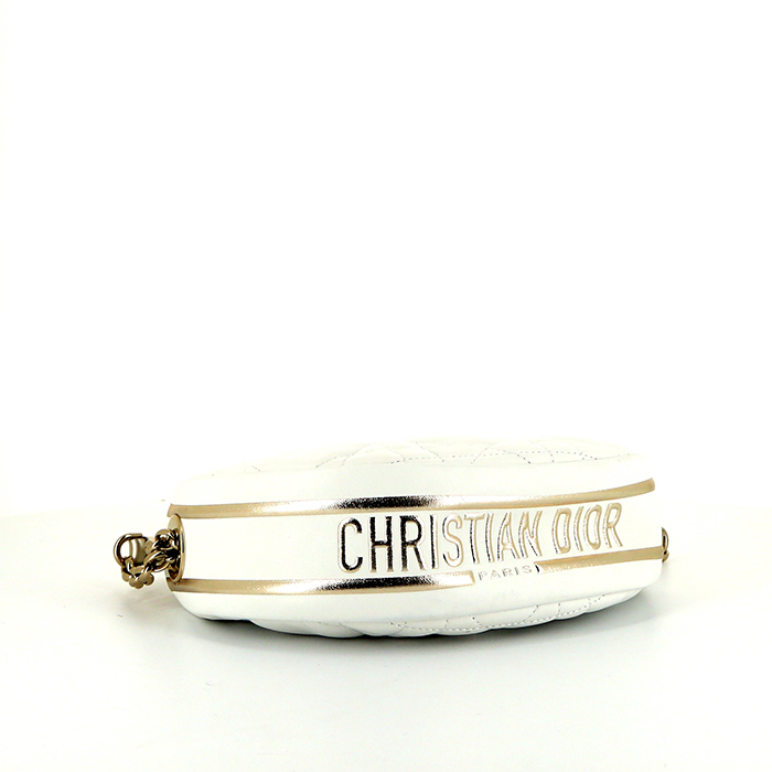 Borsa Dior Hobo modello piccolo in pelle trapuntata bianca cannage - Detail D5