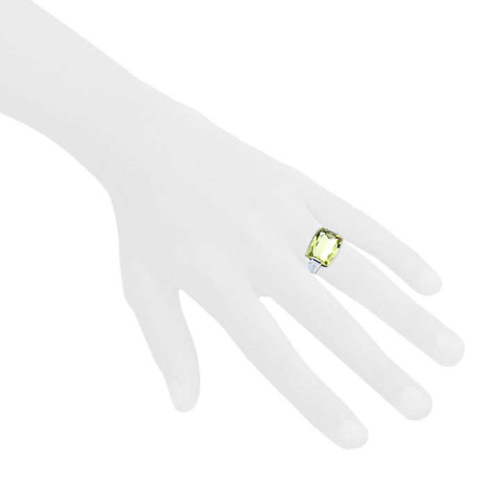 Bulgari ring in white gold and lemon quartz - Detail D1