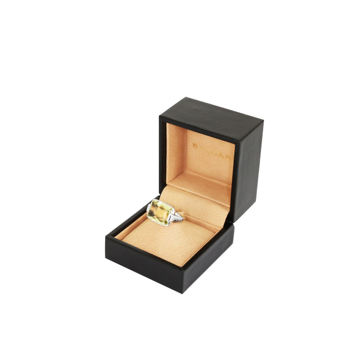 Bulgari ring in white gold and lemon quartz - Detail D2