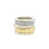 Pomellato Tubolare ring in white gold,  yellow gold and diamonds - 00pp thumbnail