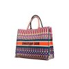 Dior Book Tote large model shopping bag in orange, blue, pink and green canvas - 00pp thumbnail