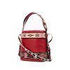 Dior Hobo Diorodéo handbag in burgundy leather and multicolor canvas - 00pp thumbnail