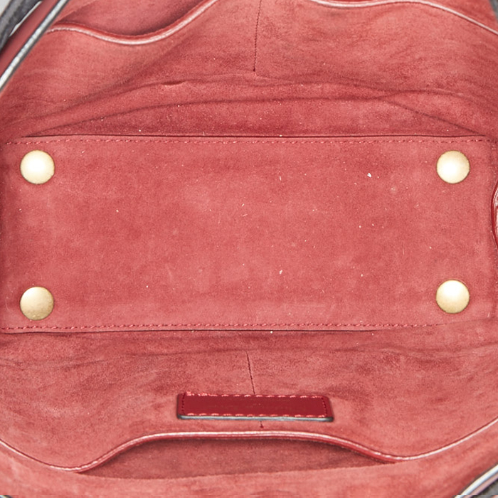 Sac à main Dior Hobo Diorodéo en cuir bordeaux et toile multicolore - Detail D4