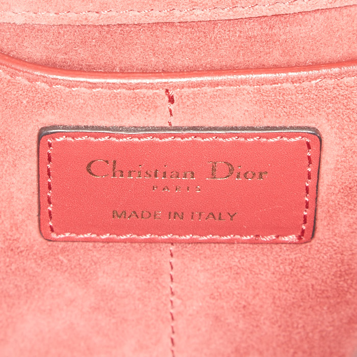Dior Hobo Diorodéo handbag in burgundy leather and multicolor canvas - Detail D5