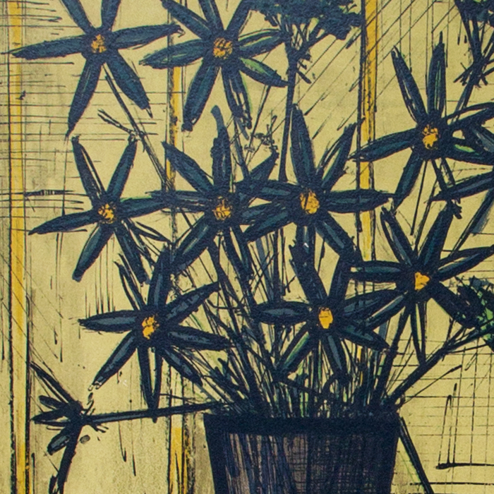 Bernard Buffet, "Bouquet de fleurs", lithograph in colors on paper, signed and numbered, of 1958 - Detail D1