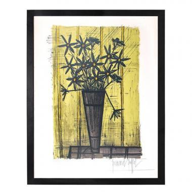 Bernard Buffet, "Bouquet de fleurs", lithograph in colors on paper, signed and numbered, of 1958