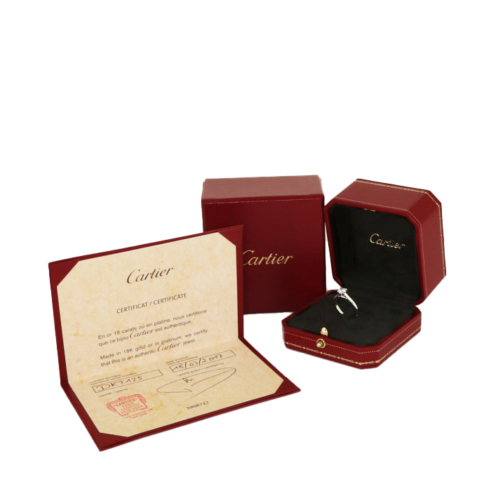 Bague solitaire Cartier 1895 en platine et diamant (0,66 carat) - Detail D2