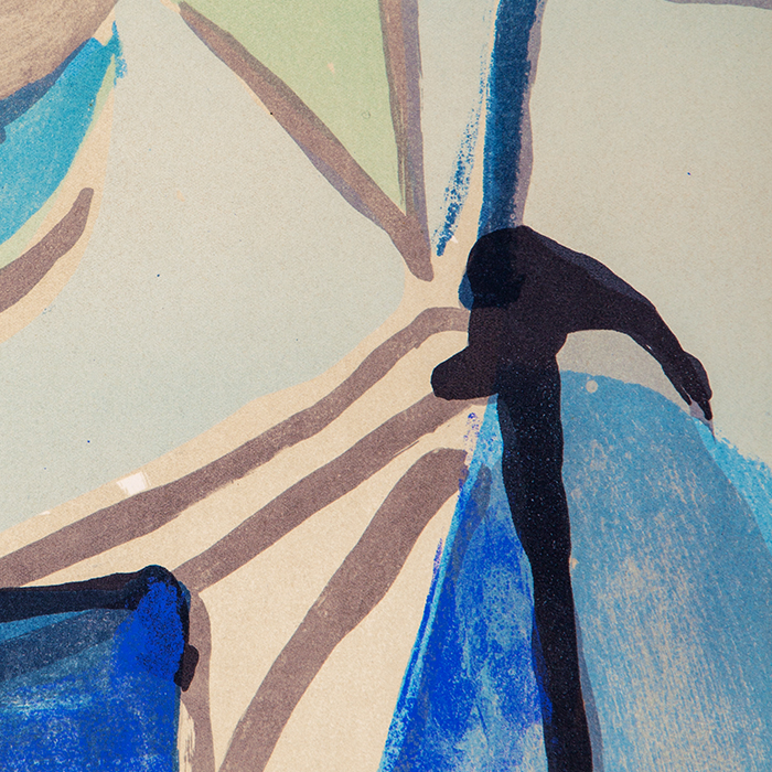 Bram van Velde, Untitled, lithograph in colors on paper, monogramed, numbered and framed, of 1975 - Detail D1