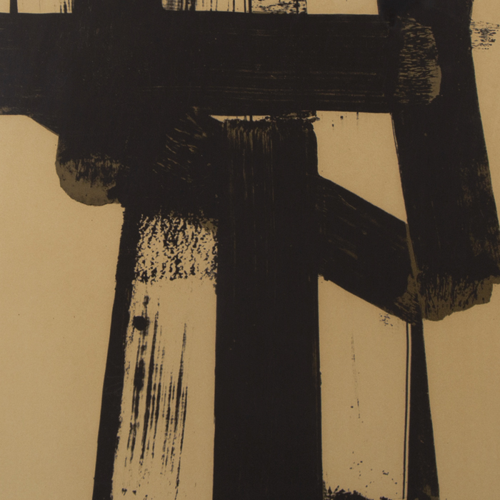 Pierre Soulages, "Lithographie 31", lithograph in colors on Arches wove paper, signed, numbered and framed, of 1974 - Detail D1