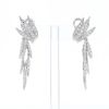 Removable Vintage 1960's pendants earrings in white gold and diamonds - 360 thumbnail