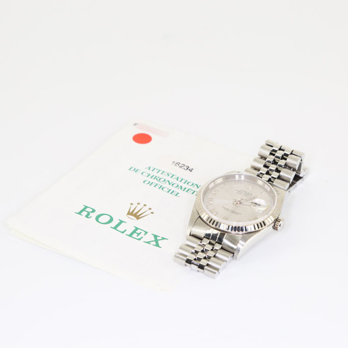 Rolex Datejust watch in stainless steel Ref:  16234 Circa  2001 - Detail D2