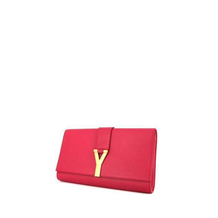 Yves Saint Laurent Chyc pouch in fuchsia leather - 00pp