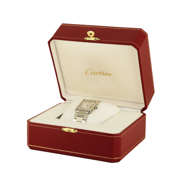 Reloj Cartier Tank Solo de acero y acero Ref :  3169 Circa  2000 - Detail D2