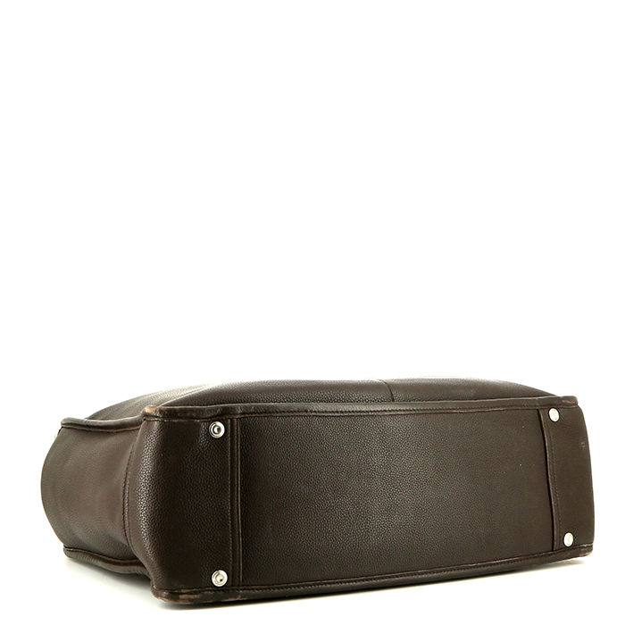 Borsa portadocumenti Balenciaga in pelle martellata marrone - Detail D5