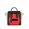 Celine Luggage nano shoulder bag in pink, black and beige tricolor leather - 360 thumbnail
