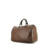 Sac à main Louis Vuitton  Speedy 35 en toile damier ébène et cuir marron - 00pp thumbnail