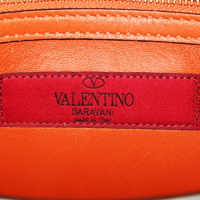 Sac à main Valentino Garavani  CABANA en cuir orange - Detail D4