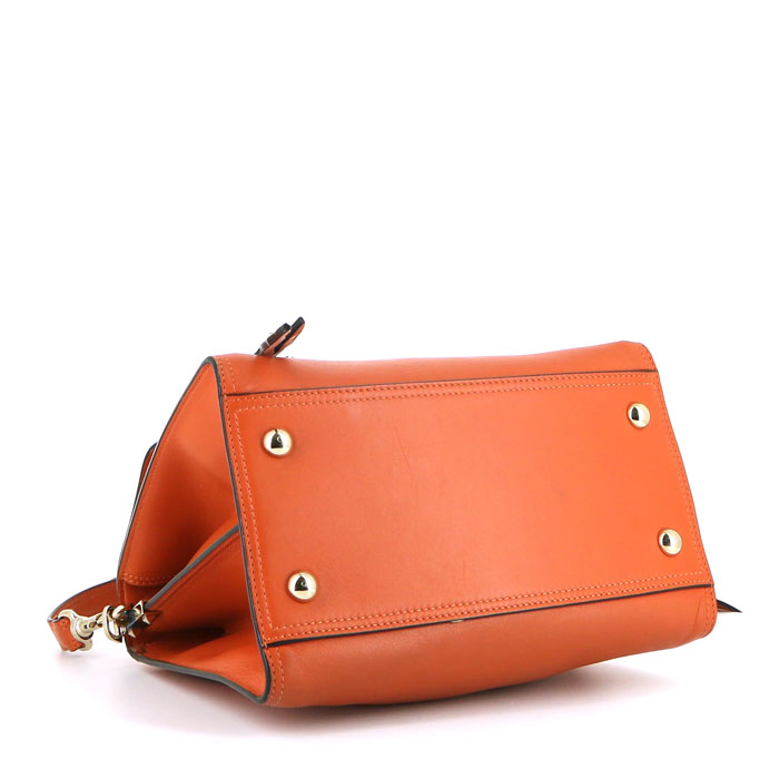 Valentino Garavani  CABANA handbag  in orange leather - Detail D5