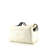 Shopping bag Chanel Deauville in tela beige e pelle nera - 00pp thumbnail