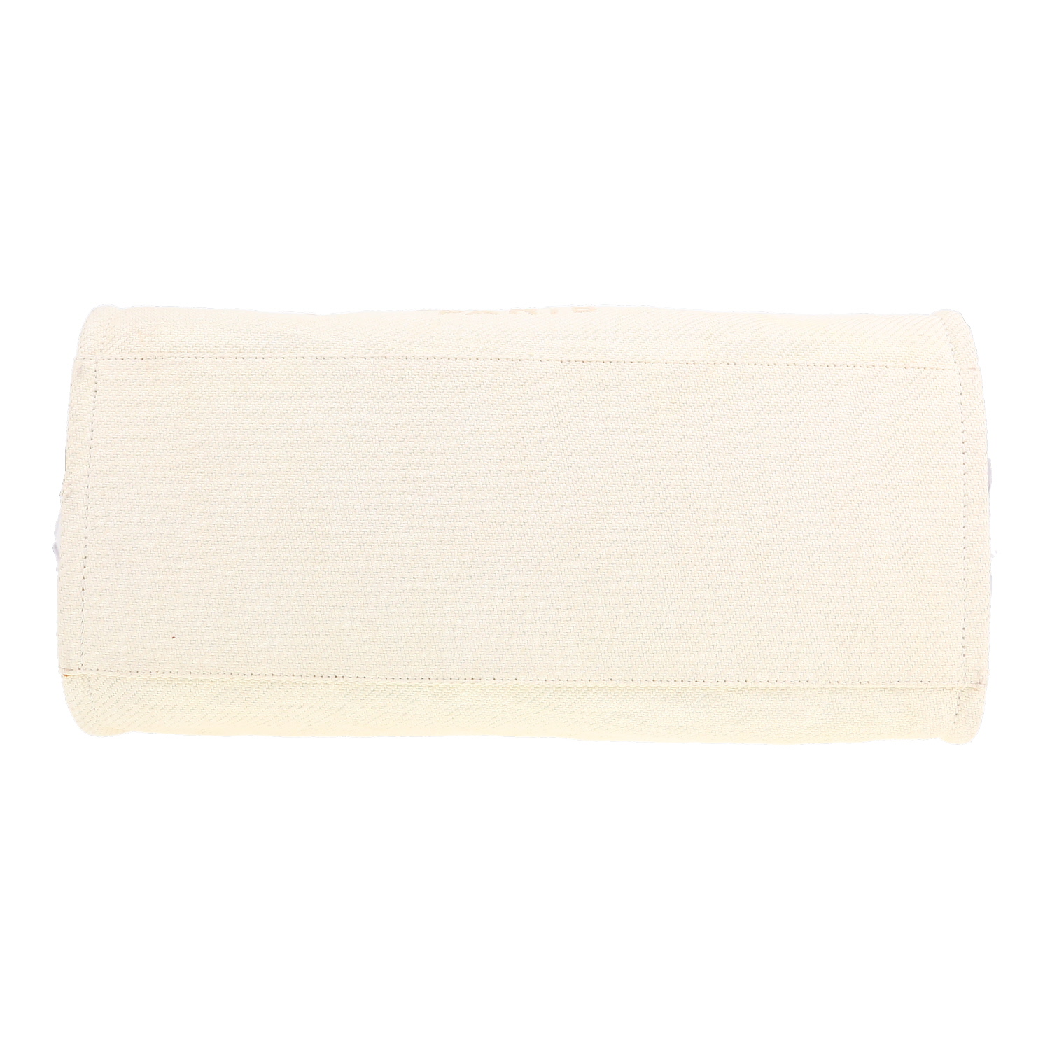 Shopping bag Chanel Deauville in tela beige e pelle nera - Detail D1