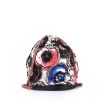 Borsa a tracolla Chanel in tela trapuntata nera rosa e blu a fiori - 360 thumbnail