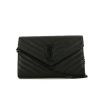 Saint Laurent  Cassandre shoulder bag  in black grained leather - 360 thumbnail