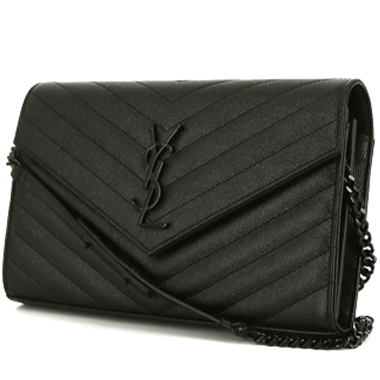 Borsa a tracolla Saint Laurent  Cassandre in pelle martellata nera