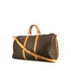 Borsa da viaggio Louis Vuitton Keepall 50 in tela monogram marrone e pelle naturale - 00pp thumbnail