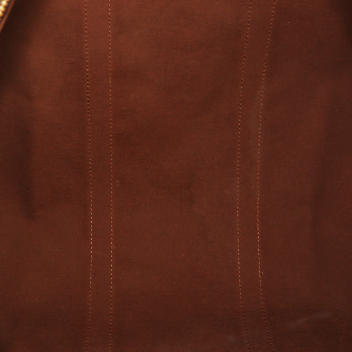 Sac de voyage Louis Vuitton Keepall 50 en toile monogram marron et cuir naturel - Detail D3