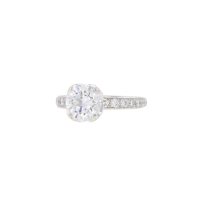 Fred Delphine solitaire ring in platinium and in diamonds (2.02 ct.) - 00pp