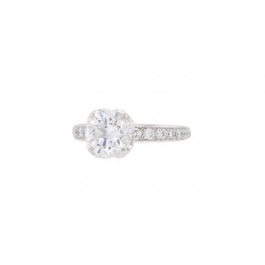 Fred Delphine solitaire ring in platinium and in diamonds
