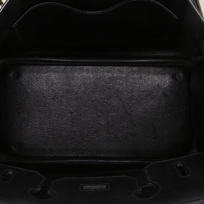 Sac à main Hermes Haut à Courroies en cuir epsom noir - Detail D2