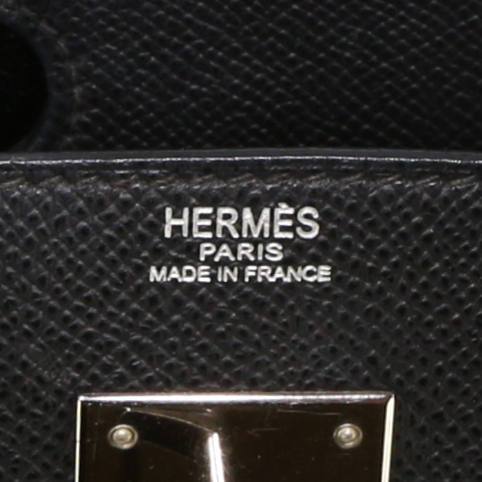 Sac à main Hermes Haut à Courroies en cuir epsom noir - Detail D3