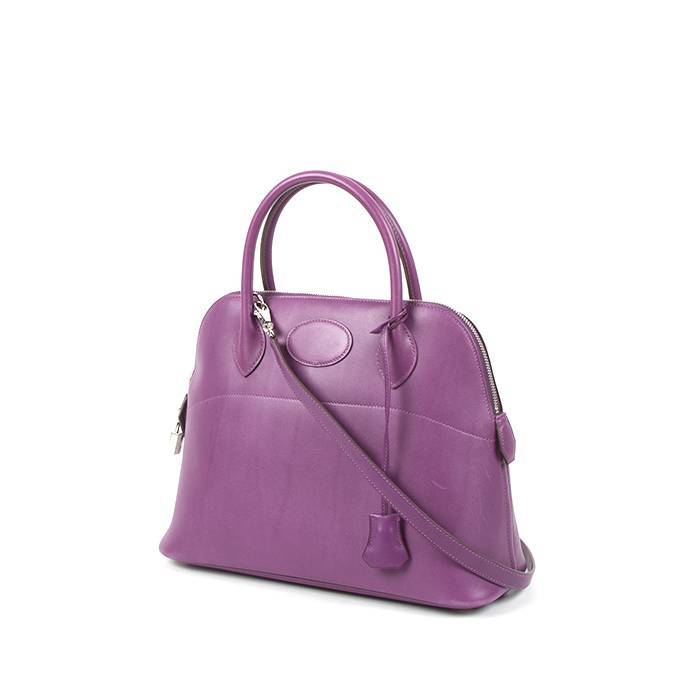 Hermès Bolide 31 cm handbag in purple Anemone Swift leather - 00pp