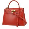 Bolso de mano Hermès  Kelly 28 cm en cuero box rojo ladrillo - 00pp thumbnail