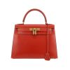Hermès Kelly 28 cm handbag in brick red box leather - 360 thumbnail