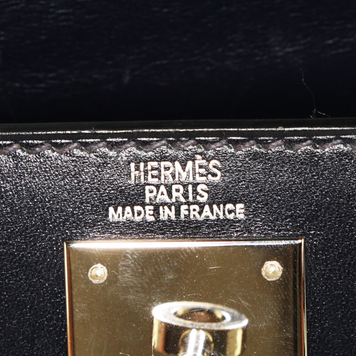 Borsa Hermès Kelly 28 cm in pelle box blu marino - Detail D4